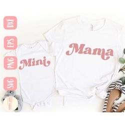 Mama and Mini SVG design - Mommy and Me SVG file for Cricut - Retro mama SVG - Digital Download