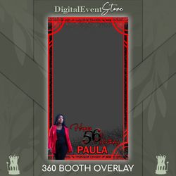 360 overlay photo booth black red birthday 360 champagne bday videobooth overlay 360 custom template with photo selfi