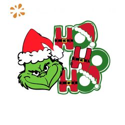 Mean Green Ho Ho Ho PNG Santa Christmas Face Svg, Christmas svg