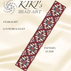 Loom bracelet pattern Starlight ethnic inspired Bead LOOM pattern for bracelet design in PDF - instant download