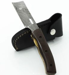 damascus folding razor , superior custom hand made folding razor knife , damascus pocket knife