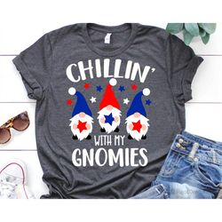 4th of July Gnomes Svg, Chillin with My Gnomies, Kids 4th of July Svg, American Gnomies, Kids Independence Day Svg File