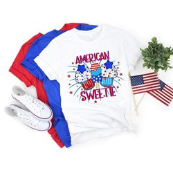 America Sweetie, America, Merica, Patriotic Shirt, 4th of July, Independence Day, Patriotic Pig T-Shirt,4th of July Fami