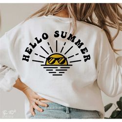 Hello summer SVG PNG, Summer shirt SVG, Summer vibes Svg, Summer Quote Svg, Vacation Svg, beach vibes Svg, Png Sublimati