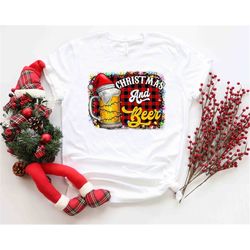 Christmas and Beer Shirt, Funny Christmas Shirt, Humorous Christmas New Year Santa Shirt, Santas Favorite, Naughty Chris