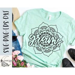 Grams SVG design - Grams mandala SVG file for Cricut - Grams shirt SVG - Grams eps, dxf, png, Digital Download