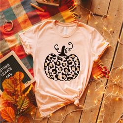 Leopard Pumpkin Shirt, Cheetah Pumpkin Shirt,Thanksgiving Shirt, Thankful Shirt,Fall Shirt, Hello Pumpkin,Family Matchin
