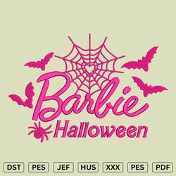 Barbie Halloween Embroidery Design - Barbie Machine Embroidery Files - DST, PES, JEF