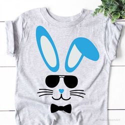 Easter Bunny Svg, Boys Easter Svg, Cute Bunny Face Svg, Boy Bunny Svg, Baby Rabbit Svg, Kids Easter Shirt Svg Cut Files