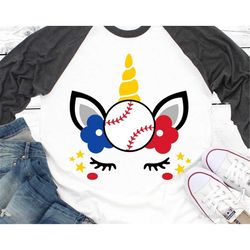 Unicorn Svg, Baseball Unicorn Svg, Unicorn Face Baseball Svg, Girl Baseball Svg, Baseball Sister Baseball Shirt Svg File