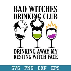 Hocus Pocus Bad Witches Drinking Club Svg, Halloween Svg, Png Dxf Eps Digital File