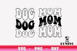 Dog Mom Wavy Text SVG Retro Dog Mama png clipart for T-Shirt Design Mother Pet Lover Cricut files