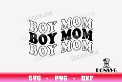 Boy Mom Wavy Text SVG Cut Files for Cricut Retro Boy Mama PNG image Mother Son svg DXF file