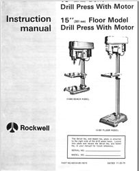Delta Rockwell 15" Drill Press Instruction Manual Mdl 15-080 & 15-081
