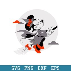 Mickey Flying Witch Svg, Mickey Halloween Svg, Halloween Svg, Png Dxf Eps Digital File