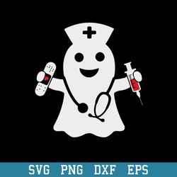 Nurse Ghost Halloween Costume Stethoscope Svg, Halloween Svg, Png Dxf Eps Digital File