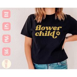 Flower Child SVG design - Retro SVG file for Cricut - Flower power SVG - Cut file