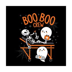 Boo Boo Crew Halloween Svg Happy Halloween Vector Svg, Halloween Skeleton Funny Gift For Halloween Day Svg, Silhouette S