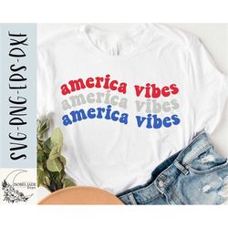America vibes flag SVG design - Fourth July SVG for Cricut - 4th July shirt SVG - Patriotic Cut file - Digital download