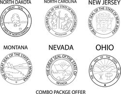 THE GREAT SEAL OF THE STATE OF combo package offer vector file 5 Black white vector outline or line art file