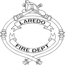 LAREDO FIRE DEPT BADGE VECTOR FILE Black white vector outline or line art file