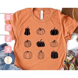Fall pumpkin SVG design - Pumpkin SVG for Cricut - Botanical SVG - Cut file
