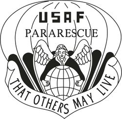 USAF Pararescue line art vector file 2 Black white vector outline or line art file