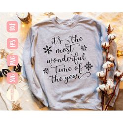 Christmas shirt SVG design - It's the most wonderful time of the year SVG file for Cricut - Snowflakes SVG - Cut file