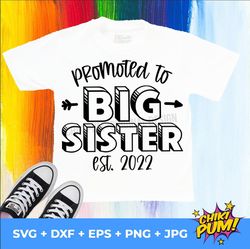 Promoted to Big Sister svg, Promoted to Big Sister 2022, Pregnancy Reveal, Big Sister Shirt, Big Sister, Sister cut file