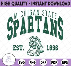 Vintage 90's Michigan State Spartans Svg, Michigan State  Svg, Vintage Style University Of Michigan State NCAA Svg, NCAA