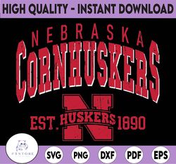 Vintage 90's Nebraska Cornhuskers Svg, Nebraska Svg, Vintage Style University Of Nebraska Png Svg dxf NCAA Svg, NCAA Spo