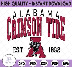 Vintage 90's Alabama Crimson Tide Svg, Alabama Svg, Vintage Style University Of Alabama Png Svg dxf NCAA Svg, NCAA Sport