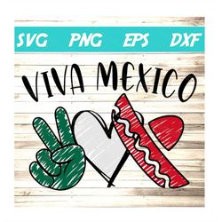 Viva Mexico SVG, peace, love, mexico