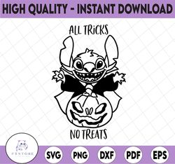 All Tricks No Treats, Lilo and Stitch Movie svg,Walt Disney Quotes SVG, DXF,PNG, Clipart, Cricut, Quotes, Silhouette Fil