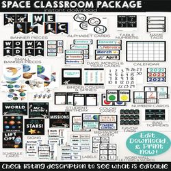 Outer Space Classroom Calendar Set Printable, Space Theme, Teacher Supply, Classroom Teacher Decoration and Supplies