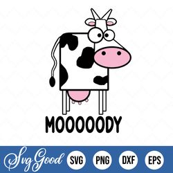Moody Cow Png, Farm Onesie Png Svg, Cow Onesie, Moody-Dy, County Baby Clothes, Cute Cow Bodysuit, Cute Onesie, Funny One