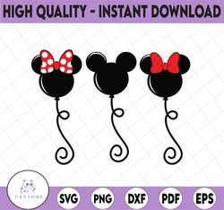 mickey mouse balloon svg, minnie mouse balloons svg, disney balloons svg, png, dxf, cricut, silhouette, cameo cut file,