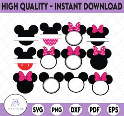 Monogrammed Mickey & Minnie Vinyl Decals Svg Png| Monogrammed Decals | Monogram Vinyl | Disney | Mickey Mouse | Minnie M