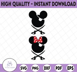 Pirate Mickey SVG, Disney Mickey Pirate SVG, Pirate Mickey ears, Pirate Minnie SVG, mickey and minnie pirate, disney svg