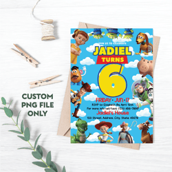 Personalized File Toy Story Invitation, Toy Story Birthday, Party Buzz Lightyear, Digital Printable 5x7 PNG File