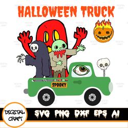 Halloween Truck SVG Spooky Monster Boo, Halloween Truck SVG. Laser files, Glowforge, etc. Pumpkin, Witch, Bats, Vintage,