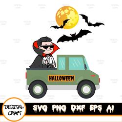 Halloween Truck SVG Funny Dracula Spooky, Trick or Treat PNG, Halloween Png, Spooky, Halloween Sublimation Design Downlo