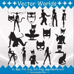 Cat woman svg, Cat woman's svg, Cat, woman, SVG, ai, pdf, eps, svg, dxf, png, Vector