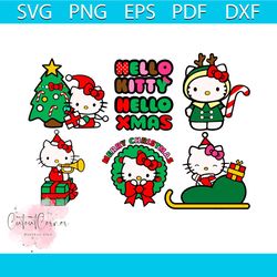 Hello Kitty Christmas Bundles Svg, Christmas Svg, Hello Kitty Svg, Christmas Tree Svg