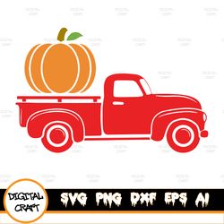 Red Truck - Pumpkin Truck - Halloween,Fall Truck svg,Fall Pumpkin Truck svg,Autumn Vintage Truck,autumn svg,Pumpkin Truc