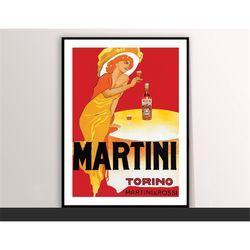 Vermouth Martini Vintage Food&Drink Poster - Beverage Art, Canvas Print, Art Deco, Gift Idea, Print Buy 2 Get 1 Free