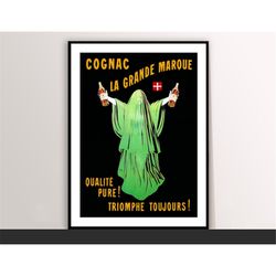 Cognac La Grande Marque Vintage Poster by Leonetto Cappiello Food&Drink Poster - Art Deco, Canvas Print, Gift Idea, Prin