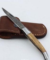 superior custom hand made folding razor knife,damascus pocket knife,damascus folding razor