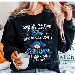 Eeyore Sweatshirt, Once Upon a Time Winnie The Pooh Sweatshirt, Women's Crewneck Sweatshirt, Magic Kingdom Family Matchi