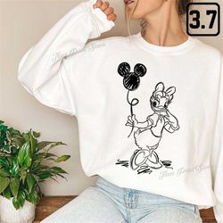 Daisy Duck Sweatshirt, Daisy With Balloon, Magic Kingdom Family Vacation Matching Sweatshirt, Women's Sweatshirt, Gift f